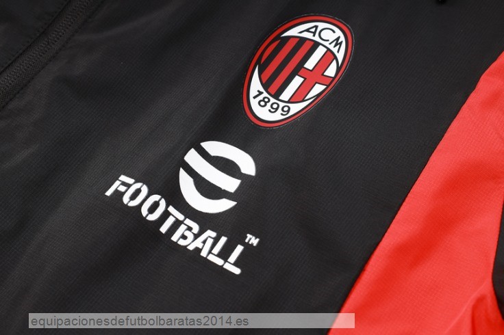 Nuevo Conjunto Completo Rompevientos AC Milan 24/25 Negro Rojo Baratas